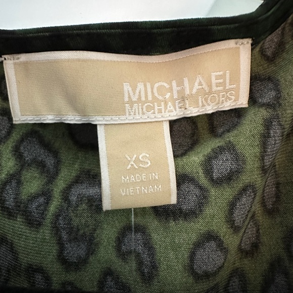 Green and black Michael Kors surplice/faux-wrap dress, Size XS, NWT! - Picture 5 of 8